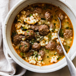 Mini Moroccan Meatball Couscous Soup Recipe