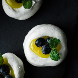 Mini Pavlovas with Lemon & Blueberries