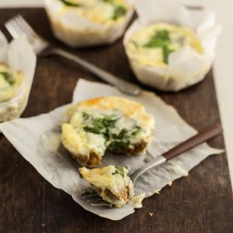 Mini Spinach Quiches with Flax Crust