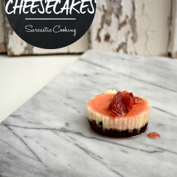 Mini Strawberry Cheesecakes with Chocolate Graham Cracker Crust