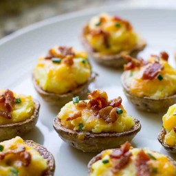 Mini Twice Baked Potatoes with Cheddar and Scallions
