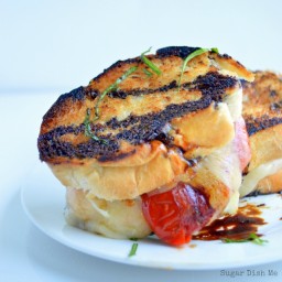 Mini Tomato and Havarti Sandwiches with Balsamic Glaze