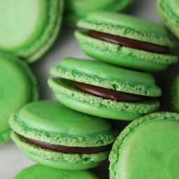Mint Chocolate French Macarons