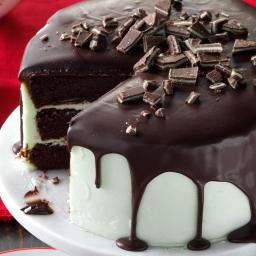Mint-Frosted Chocolate Cake