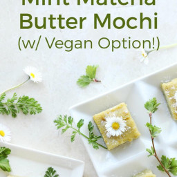 Mint Matcha Butter Mochi (with Vegan Version)