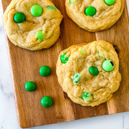 Mint M&M Cookies for Christmas or St. Patrick's Day