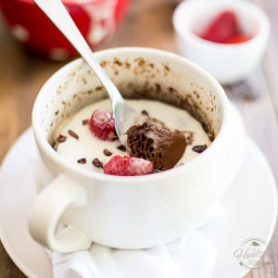 Minute Chocolate Mug Cake with High Protein Yogurt Glaze
