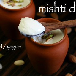 mishti doi recipe | bengali sweet yoghurt or curd recipe | mitha dahi