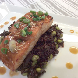 Miso and Ginger Glazed Salmon with Black Rice