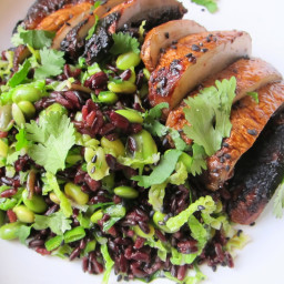 Miso-Charred Mushrooms and Black Rice Salad Recipe