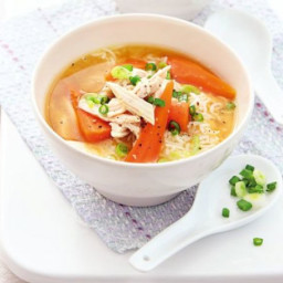 Miso chicken and rice soup