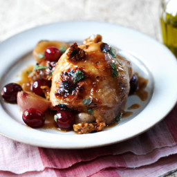 Miso chicken with walnuts and grapes