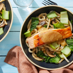 Miso-Honey Salmon with Vegetable & Udon Stir-Fry