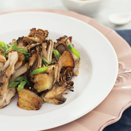 Miso-Roasted Maitake Mushrooms  and Eggplant with Sesame Seeds 