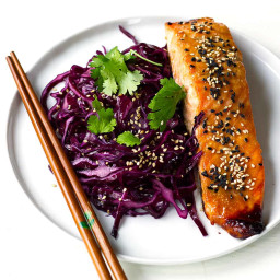 Miso Salmon with Sesame Red Cabbage