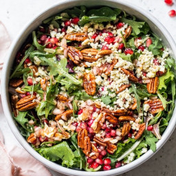 Mixed Baby Greens with Pomegranate, Gorgonzola and Pecans