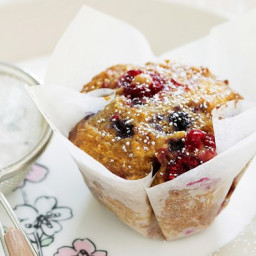 Mixed berry and oat muffins