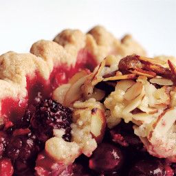 Mixed Berry Pie with Ginger, Orange, and Almond Streusel