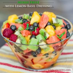 Mixed Fruit with Lemon-Basil Dressing