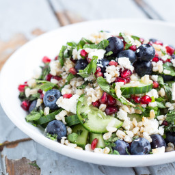 Mixed Greens with Feta, Almonds, and Blueberries