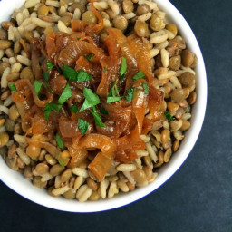 M'Juddarah - Lentils and Rice with Caramelized Onions
