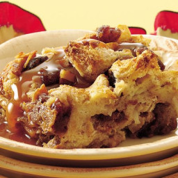 Mocha Bread Pudding with Caramel Topping