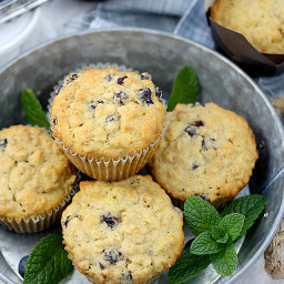 Moist Oatmeal Blueberry Muffins