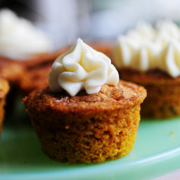 Moist Pumpkin Spice Muffins (With Cream Cheese Frosting)