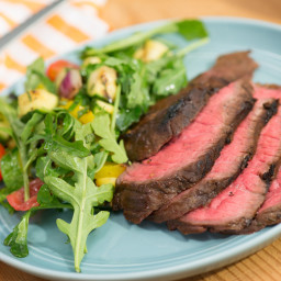 Molasses Grilled London Broil with Chopped Grilled Summer Salad