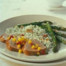 Molasses Roasted Tenderloin with Minted Mango Relish