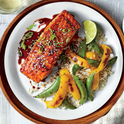 Molasses-Soy Glazed Salmon and Vegetables Recipe