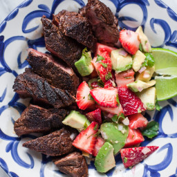 Mole-Spiced Hanger Steak with Strawberry-Avocado Salsa