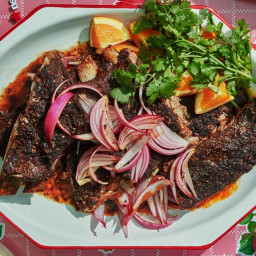 Mole-Spiced Ribs With Orange and Pickled Onion