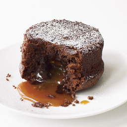 Molten Chocolate Cake with Caramel Filling