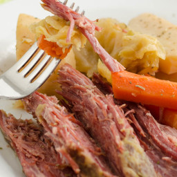 Mom’s Corned Beef and Cabbage {crockpot}