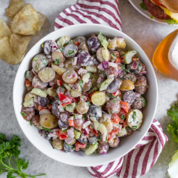 Mom's Vegan Potato Salad {easy + oil-free option}