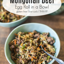 Mongolian Beef Egg Roll in a Bowl