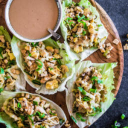 Moo Shu Vegetable Lettuce Wraps with Peanut Sauce Recipe