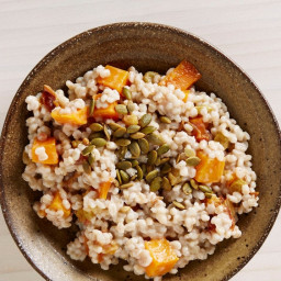 Morning Barley with Squash, Date, and Lemon Compote