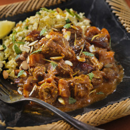 MOROCCAN BEEF TAGINE On MINTED LEMON COUSCOUS