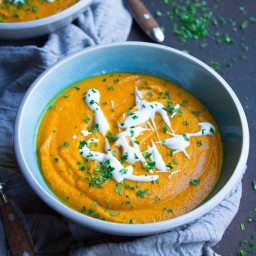 Moroccan Carrot Soup Recipe with Chickpeas