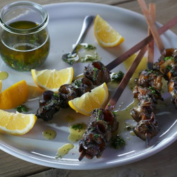 Moroccan Grilled Chicken Kebabs with Charmoula