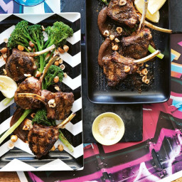 Moroccan lamb cutlets with broccolini