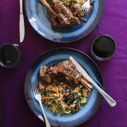 Moroccan lamb shanks with roast beetroot and walnut couscous