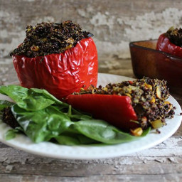 Moroccan Quinoa Stuffed Red Peppers