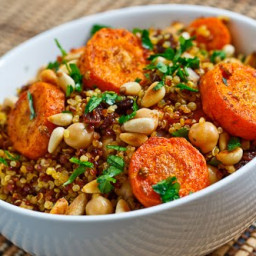 Moroccan Roasted Carrot and Chickpea Quinoa Salad