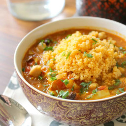 Moroccan-Spiced Vegetable Soup with Couscous
