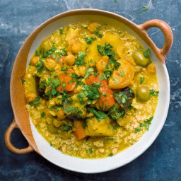 Moroccan Vegetable Pot and Couscous with Pine Nuts and Dill