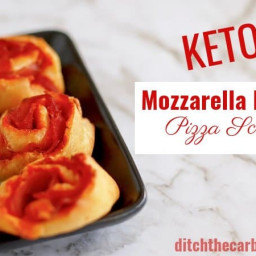 Mozzarella dough keto pizza scrolls