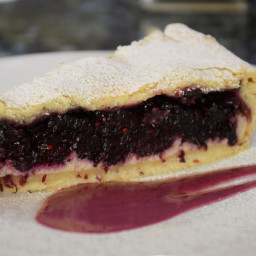 Mulberry and ricotta pie
